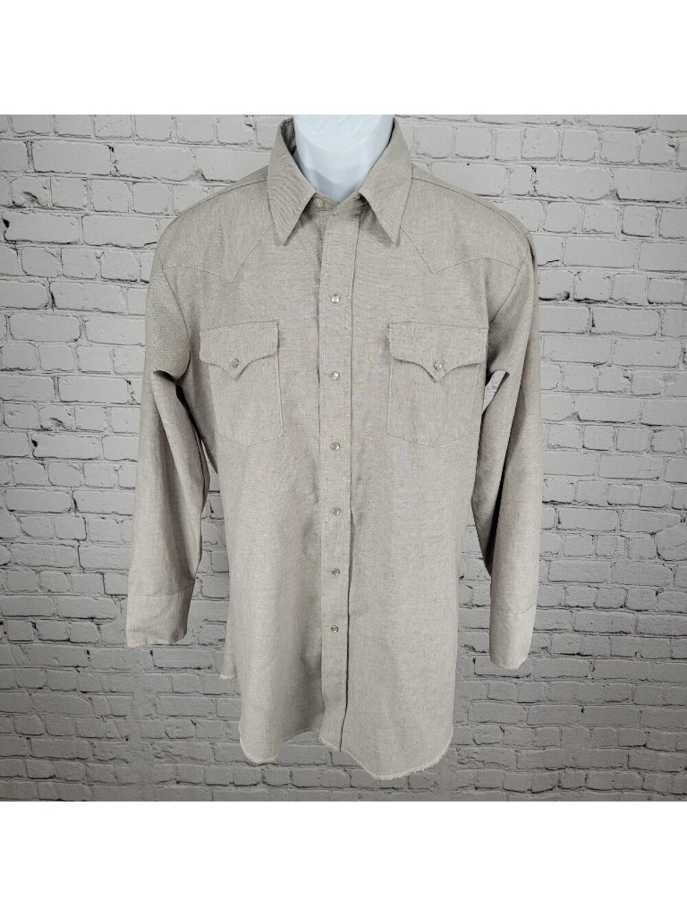 Ranch & Town Panhandle Slim Grey Pearl Snap Western Long Sleeve Shirt Size 16-32